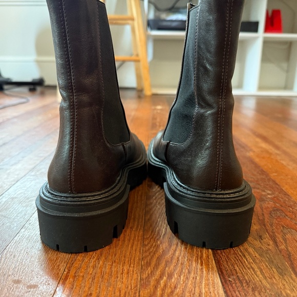 Zara brown leather lug sole Chelsea boots | size 37 - Picture 5 of 10